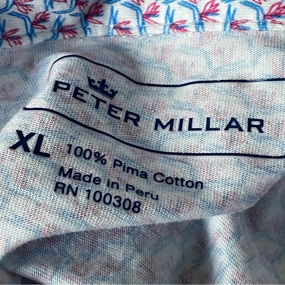 Peter Millar Men’s Birds of Paradise Aqua Cotton Polo Shirt - 35368 - Picture 11 of 13